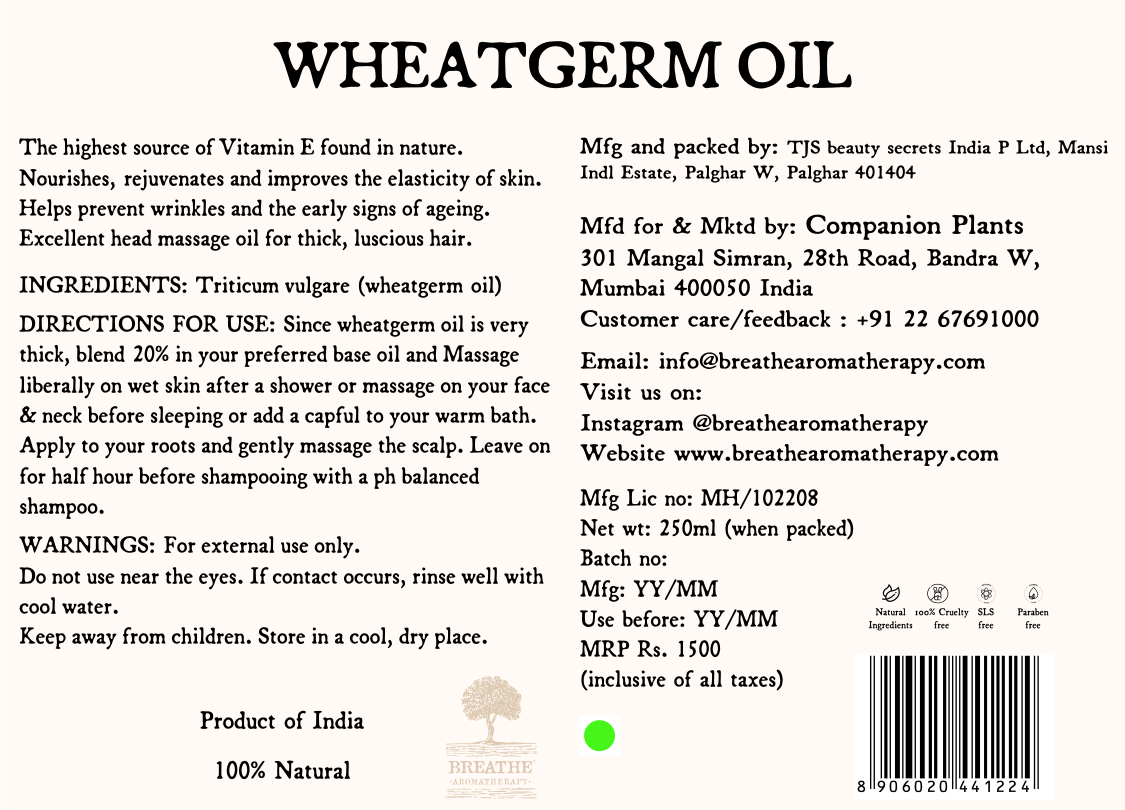 Pure Wheatgerm Oil